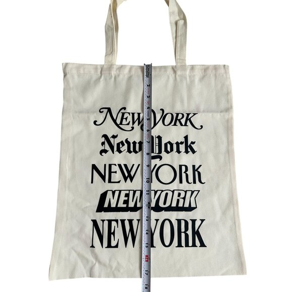 NEW YORK Neutral Logo Canvas Tote Bag NWT NWOT - Picture 5 of 9